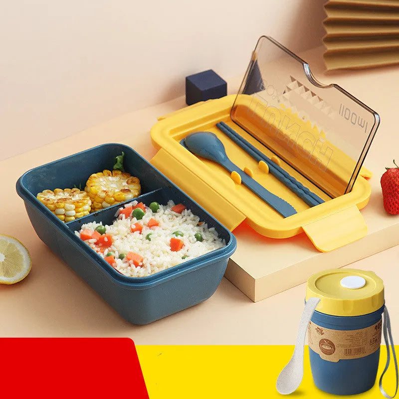 Green four-layer partitioned plastic bento box showing compartment separation