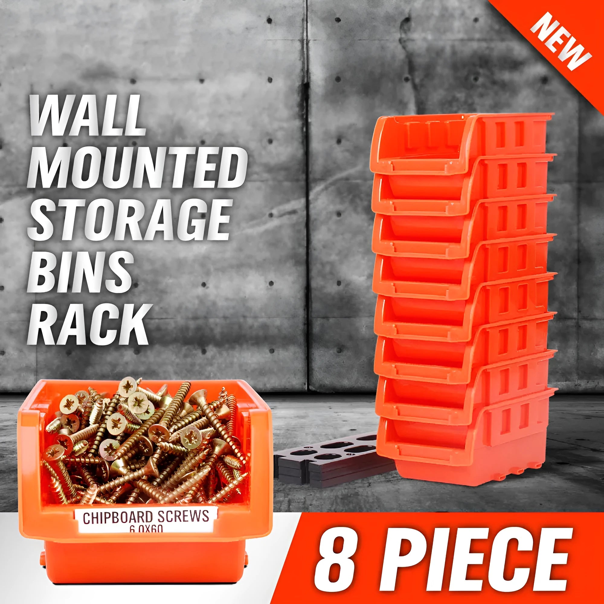 Stackable and side by side plastic tool storage box 8 pieces 630g weight