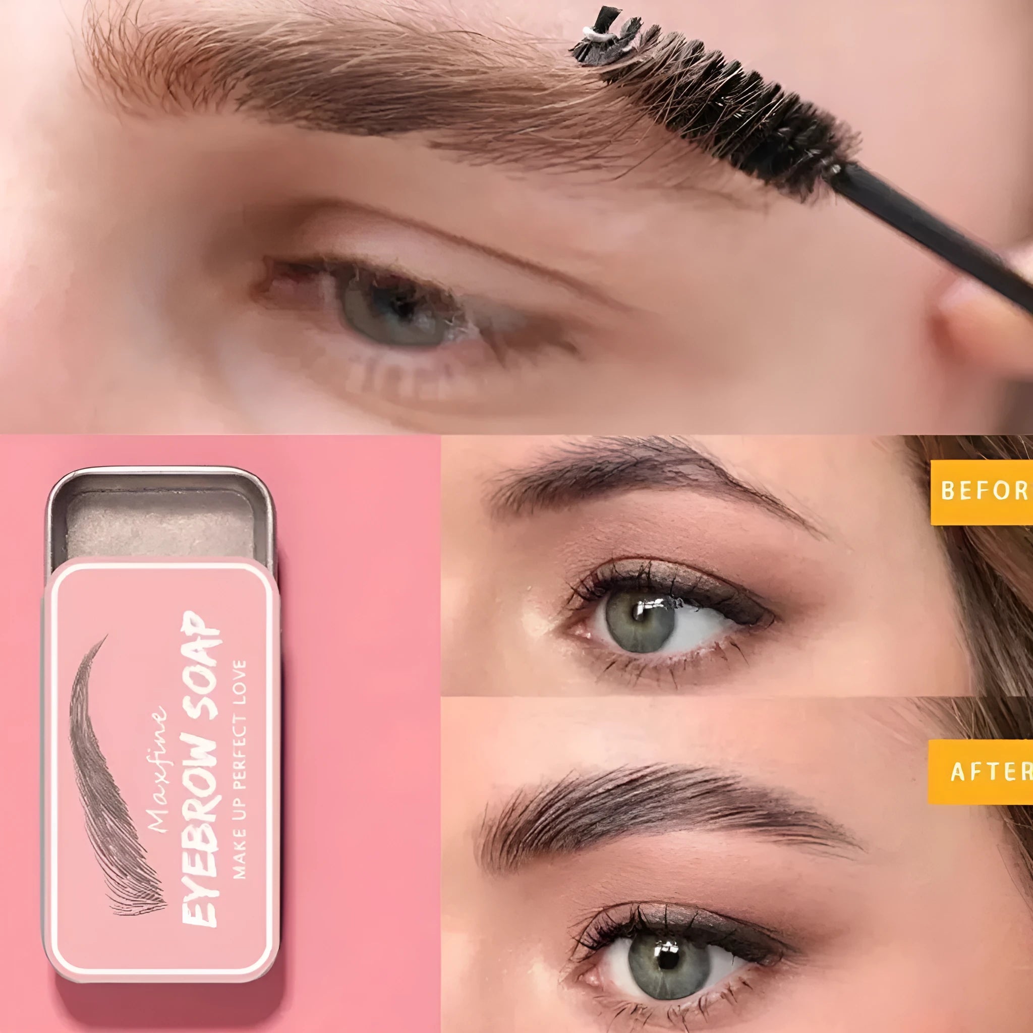 Long-lasting natural shaping eyebrow cream 10g with eyebrow brush for defined brows