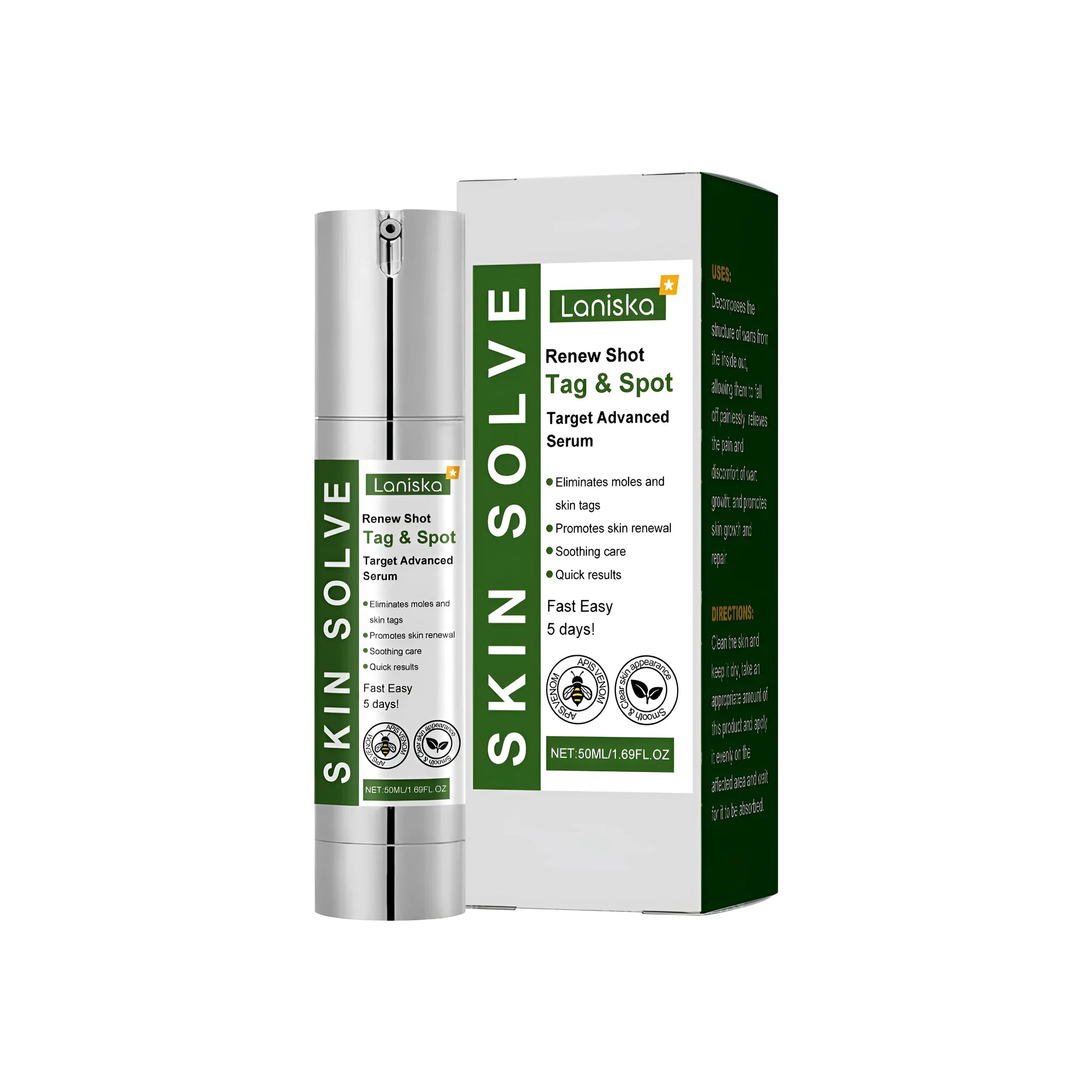 50g skin blemish removal and repair cream with mint leaves and tea tree oil in a white pot with green lid