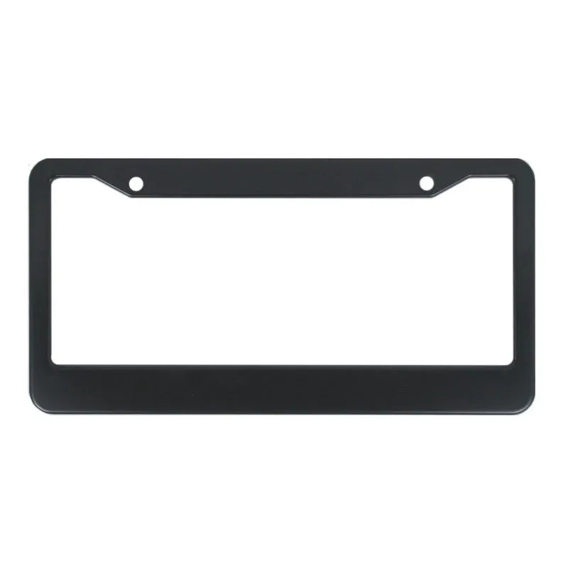 Black aluminium alloy license plate frame with round holes for American standard car plate