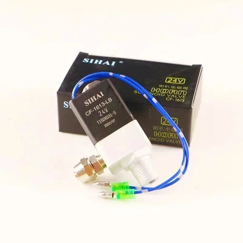 Black 300DB dual trumpet super loud air horn kit for 12V and 24V vehicles