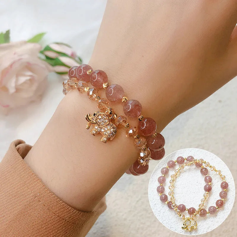 Retro colour hair crystal bracelet for women with ethnic colour matching design