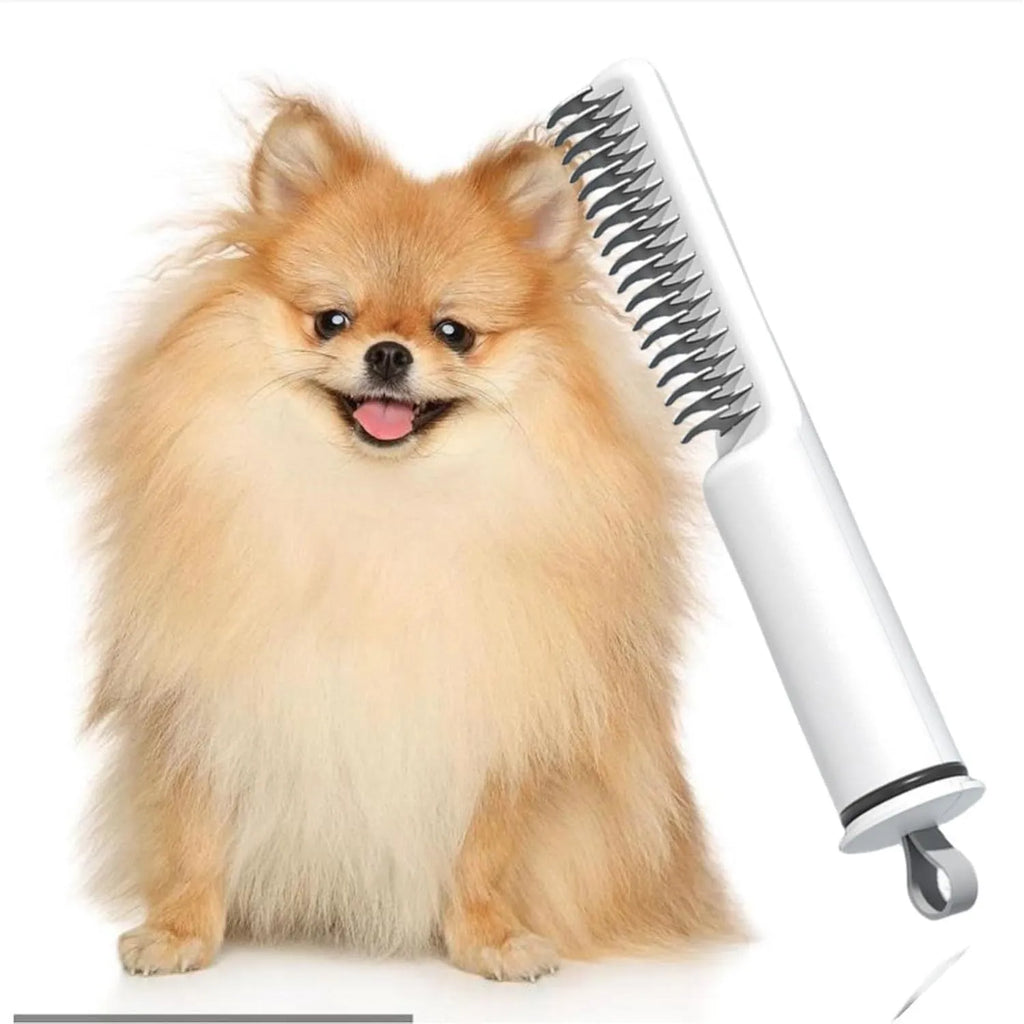 Stainless steel pet dematting comb grooming brush with comfortable handle