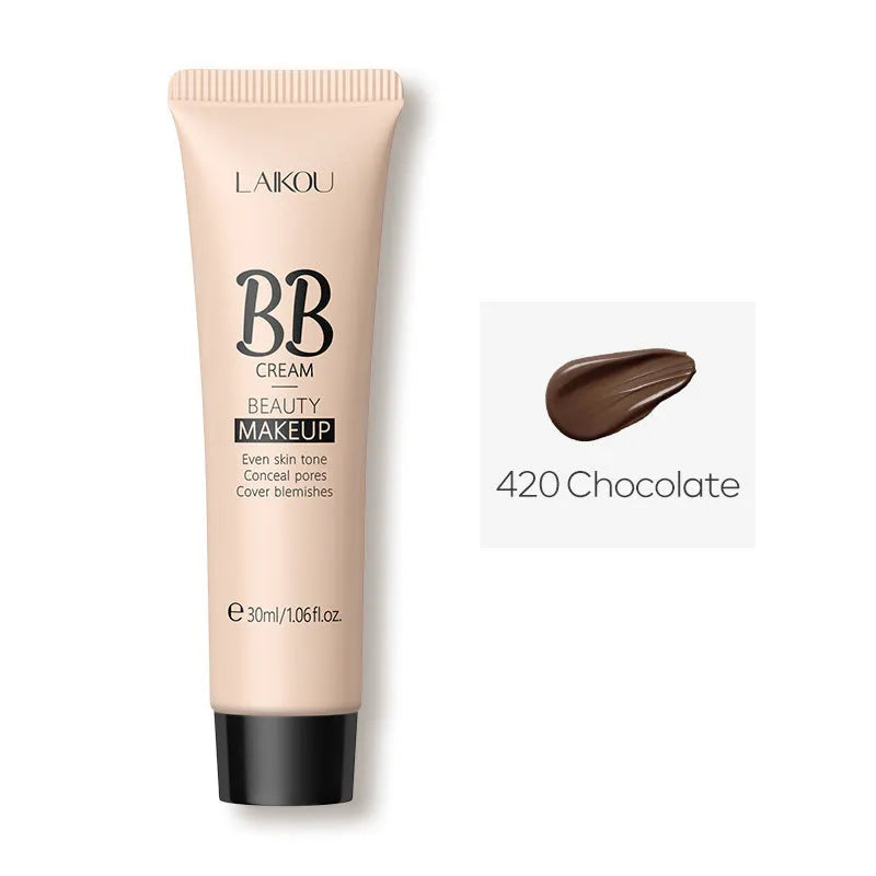 30ml tube of BB cream makeup in nine shades from ivory white to brown