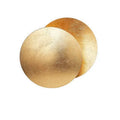 Solar Eclipse round wall lamp with iron shade, built-in warm light, 20cm diameter, outer black inner brass finish