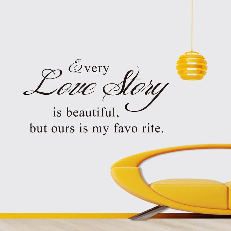 Black PVC printed wall sticker with English poetry and proverbs, 57x33cm plane decal for smooth walls