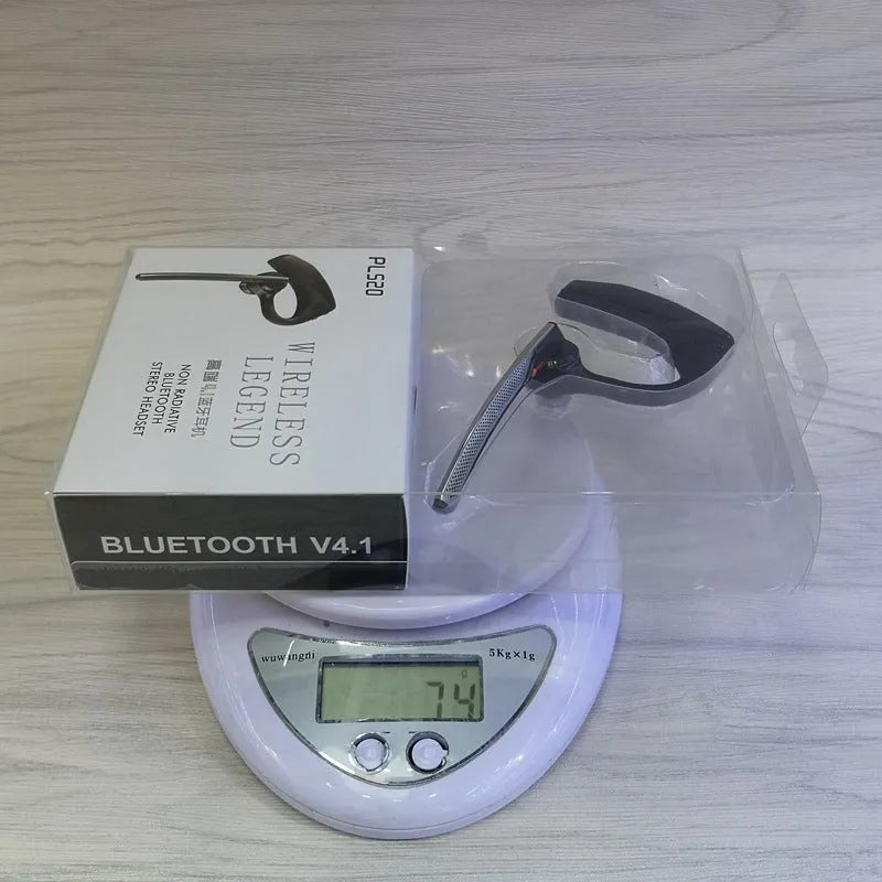 Black Bluetooth sports headphones with battery display screen and USB charging port