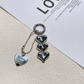 Acrylic love heart key ring with electroplated finish in black colour option