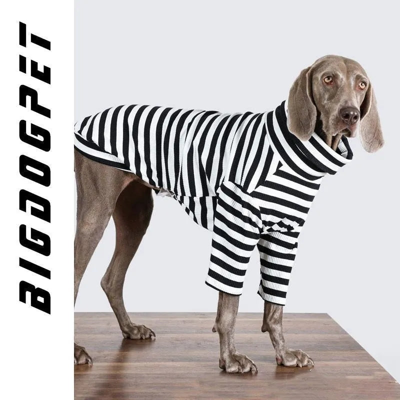 Black and white polyester dog clothing for large breeds, thin inner match coat