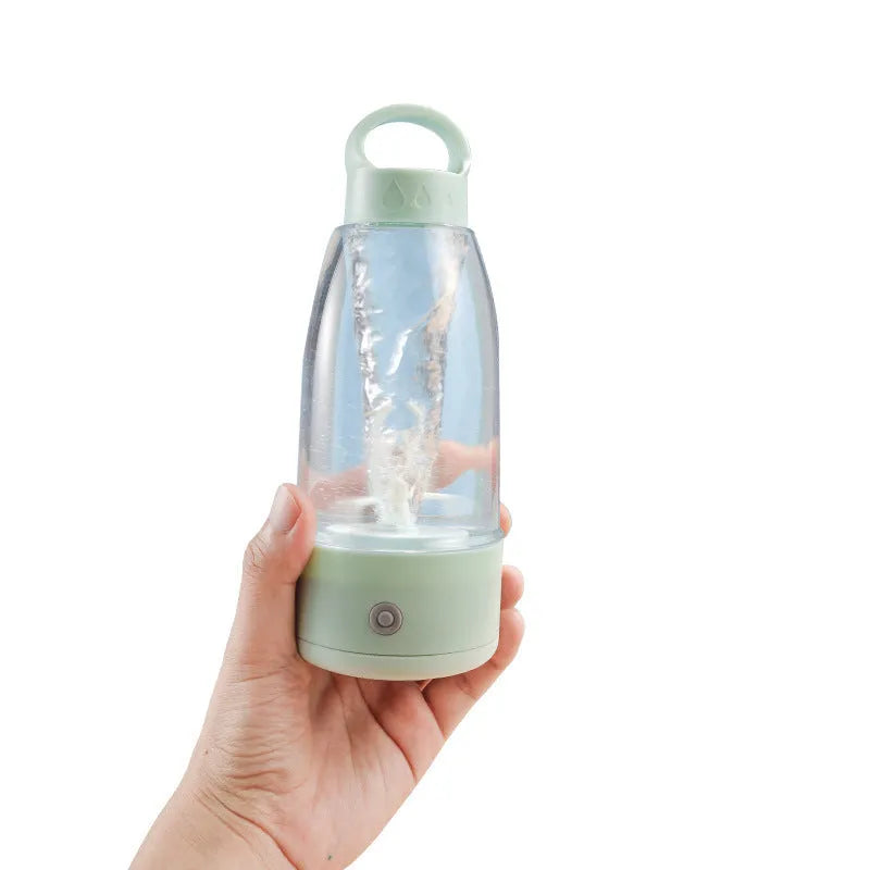 Automatic electric shaker bottle with USB charging, 350ml capacity, plastic construction, in cream white colour