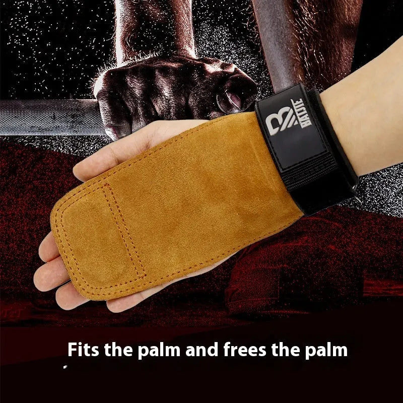 Brown fitness wrist protectors for pull-up bar and horizontal push training