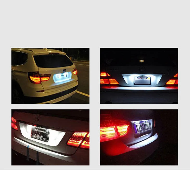 White 12V 2.8W LED license plate light for Honda Civic with plastic housing and cool white illumination