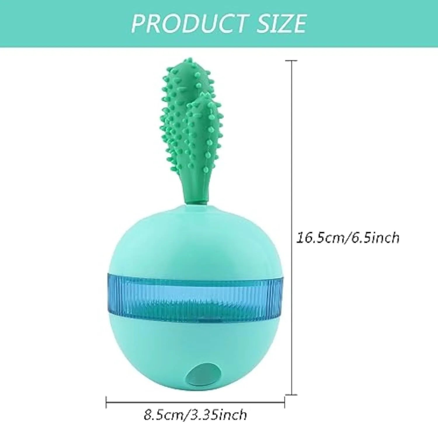 Blue durable rubber treat dispensing dog toy ball for medium large dogs