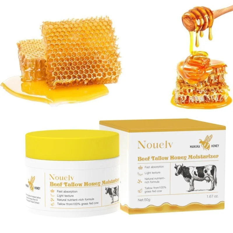 50g jar of honey tallow moisturising cream for dry and combination facial skin