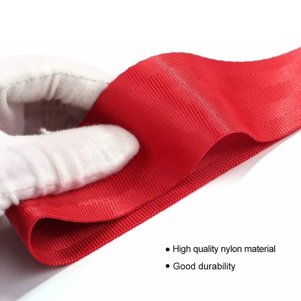 Automotive trailer rope in red made of ABS nylon with 3m tie holder for car bumper decoration