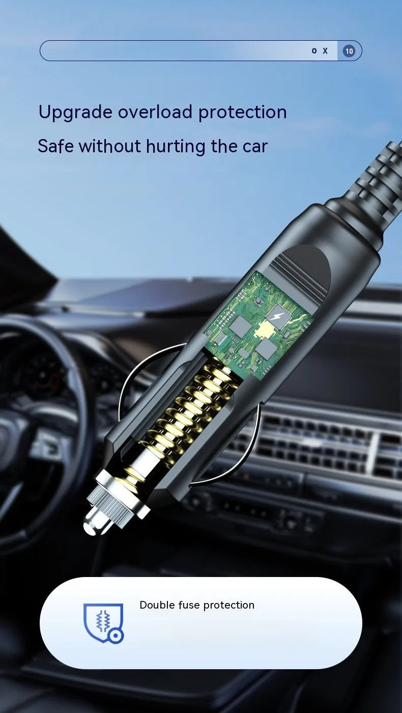 Wireless digital display car air pump with vacuum cleaner function and emergency lighting