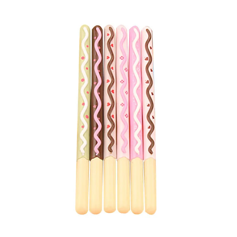 Plastic realistic biscuit black fountain pen with 0.38mm erasable gel ink, shown against white background