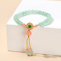Natural crystal jade bracelet for women, green colour, handmade fresh style