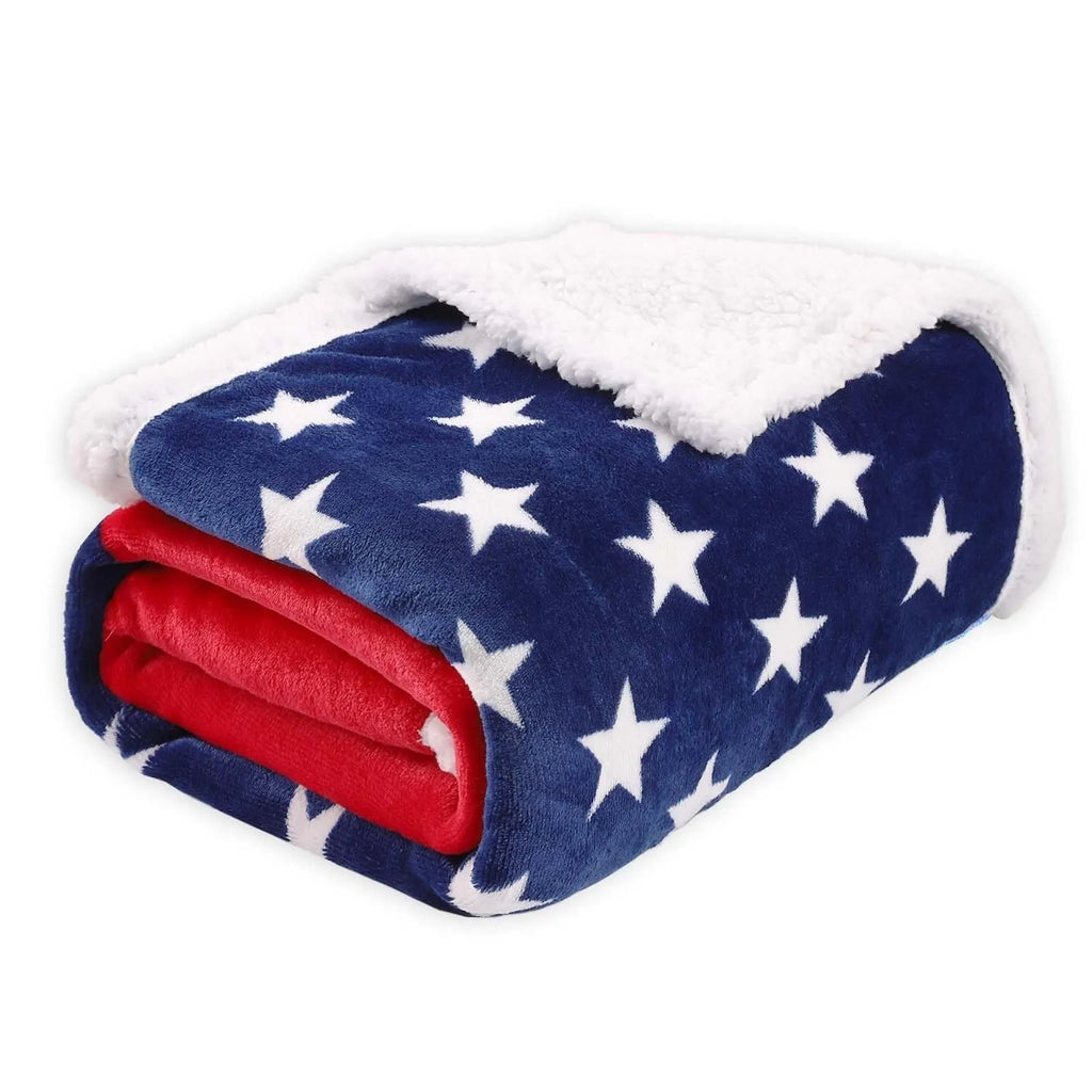 Striped polyester blanket in British style with three size options for autumn and winter warmth