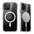 Magnetic silicone protective back cover for iPhone 12 and 13 series in matte black finish with PC and TPU construction