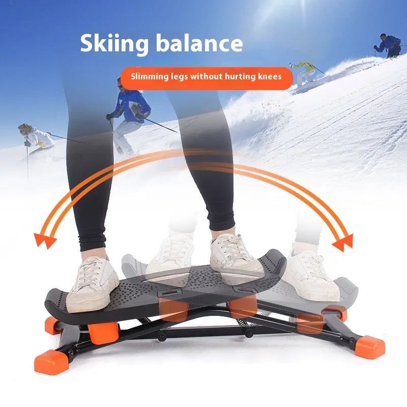 Black JS101A mini fitness skiing machine for home cardio and weight loss workouts.