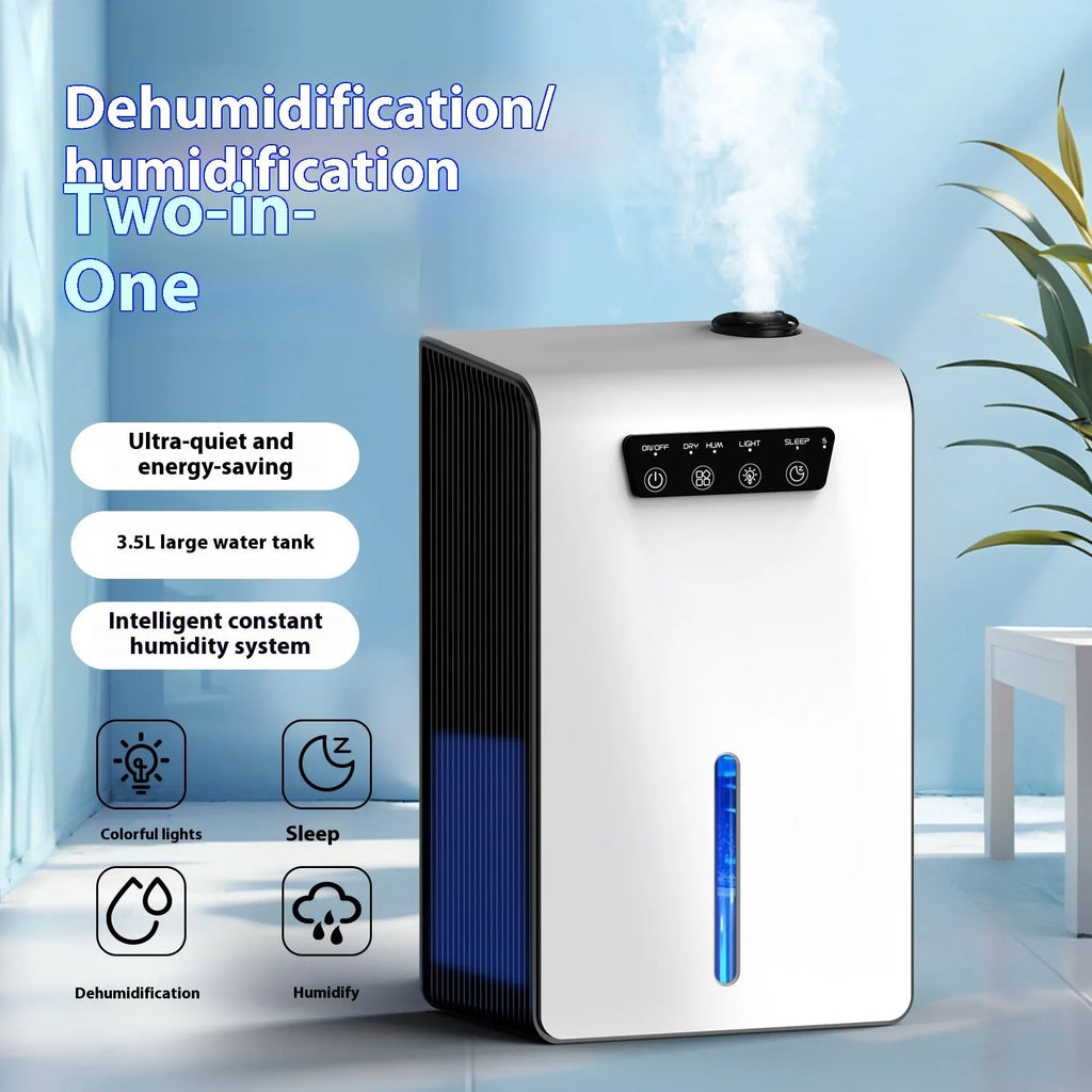 Milky white small household dehumidifier with reservoir for 10-20 square metre rooms