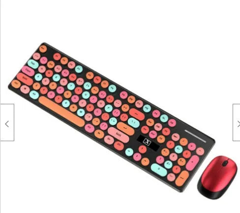 Wireless Punk Manipulator keyboard and mouse set in vibrant yellow mixed colour with USB connectivity