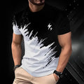 Men's contrast colour short sleeve t-shirt in gray – loose fit pullover polyester summer top