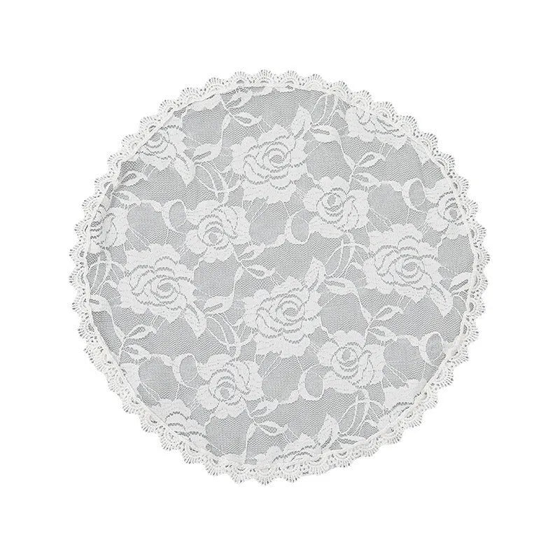 Round polyester floral bridal head cover 30cm width black white wedding accessory for women