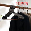 Modern black non-slip clothes hanger for anti-rust wardrobe organisation.