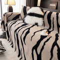 Zebra pattern flannel sofa cover in light luxury style with multiple colour and size options