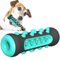 Natural rubber dog toothbrush chew toy in blue colour for dental cleaning.