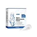 Four round body shaping micro-needle patches on clear backing, featuring cinnamon oil and ginger extracts.