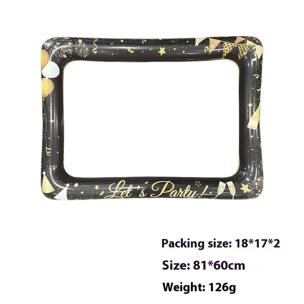 Christmas inflatable photo frame prop with PVC construction for holiday photography