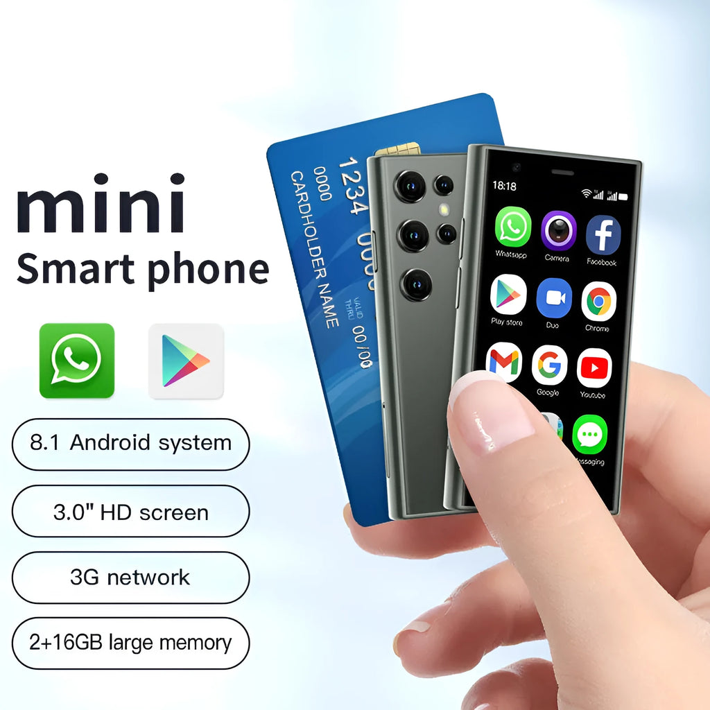 S23PRO XS15 mini smartphone with 30cm screen in black, green or pink purple colours