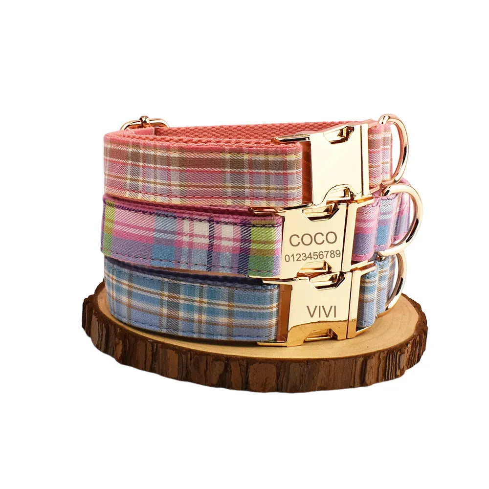 Qicaigei four-piece dog set with cloth collar leash bow and vest