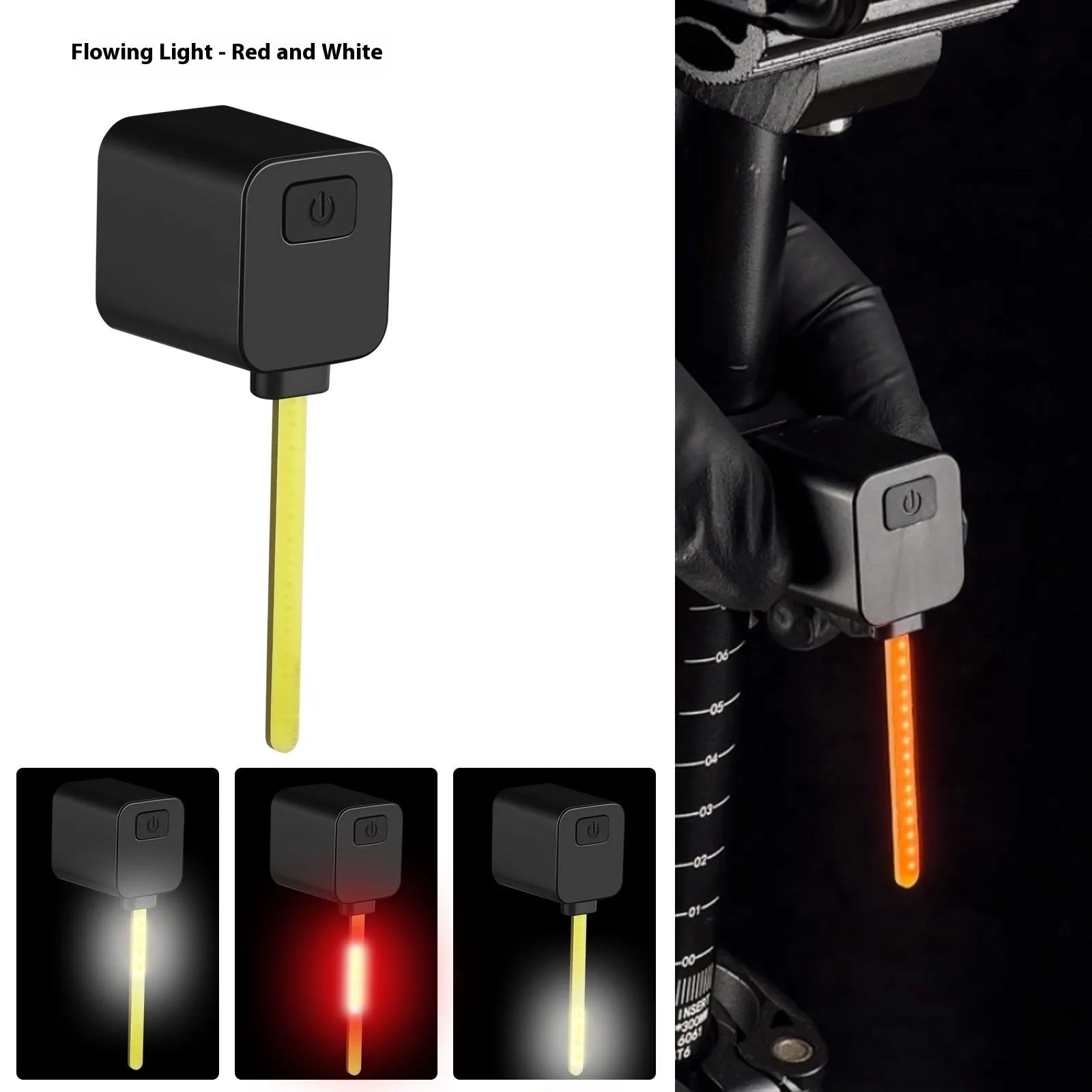 Bicycle running water plug taillight night riding safety indicator lamp attached to seat tube