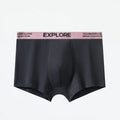 Men's cotton breathable antibacterial underwear in black pink colour, mid-waist knitted design