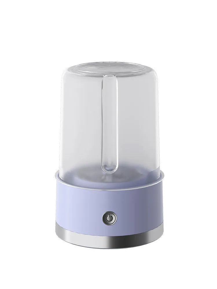 Portable USB rechargeable underwear washing machine in green colour showing laundry cup with mechanical switch