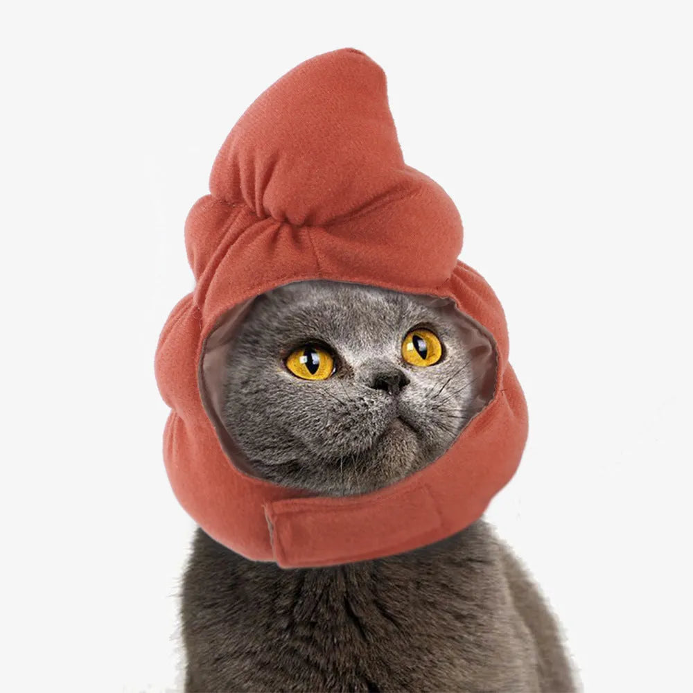 Sunflower cat hat cloth embroidery free size pet headgear on a cat