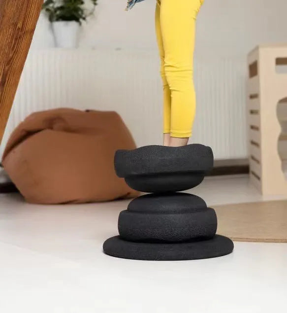 Plastic surf balance board for children ages 4-6 in mixed wood and black wood colour designs