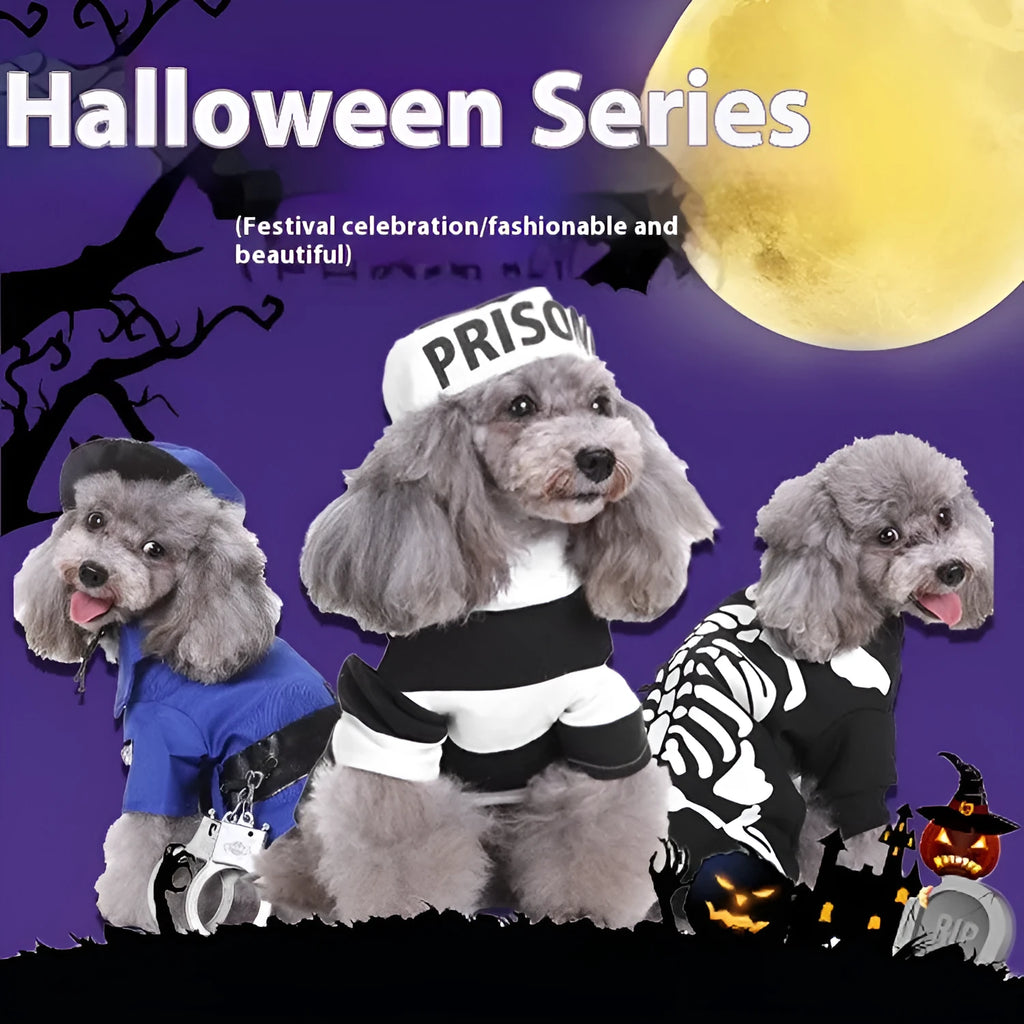 Pet holiday costume outfit for cats and dogs made from polyester cotton fabric, various colours and sizes