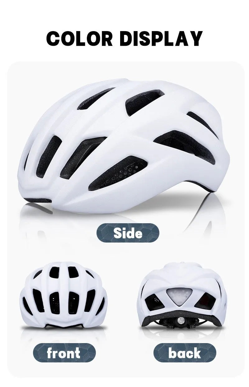 Orange road bike mountain riding helmet with 16 vents and in-mold PC EPS shell on white background