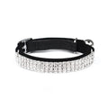Rhinestone-decorated velvet cat collar adjustable from 20cm to 30cm length