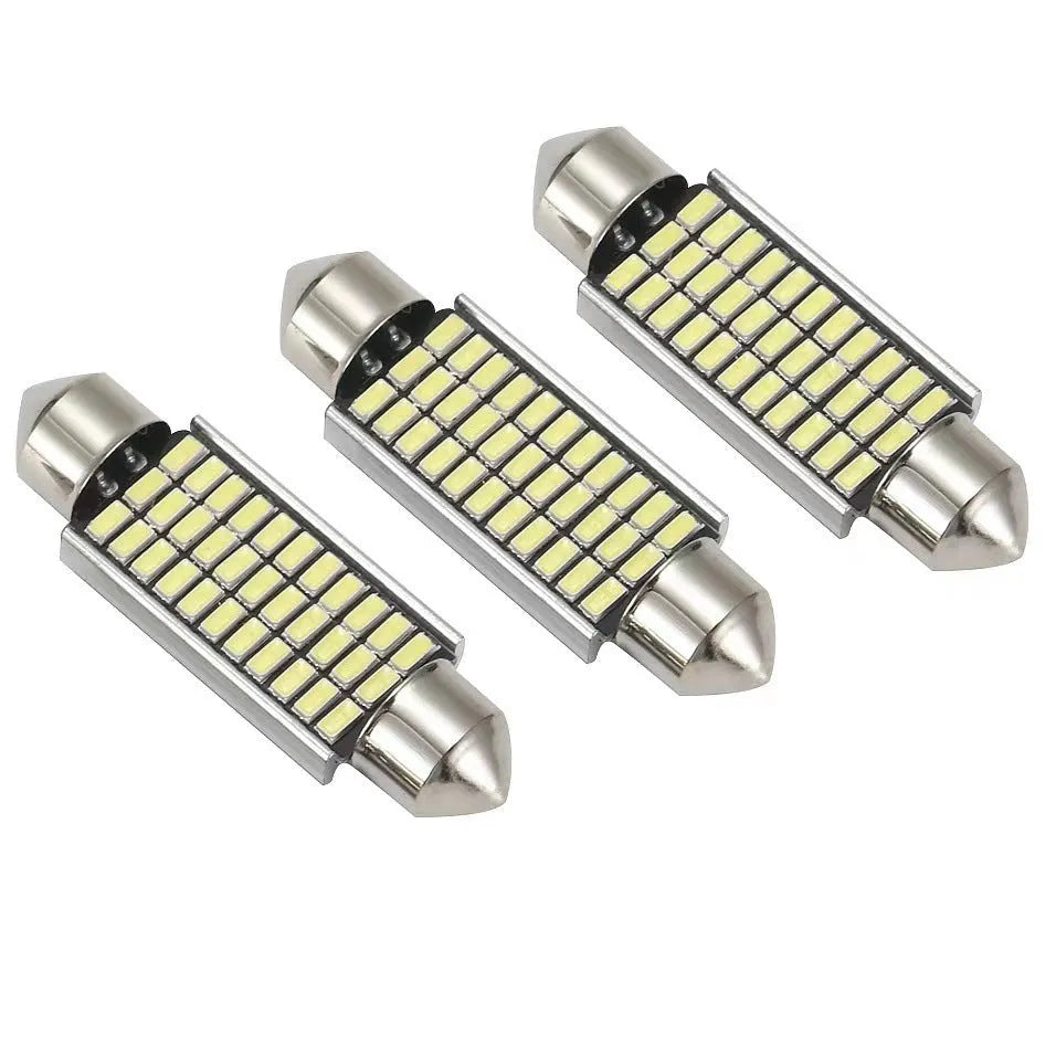 White aluminium car roof light with double tip design for license plate illumination and decoding functionality
