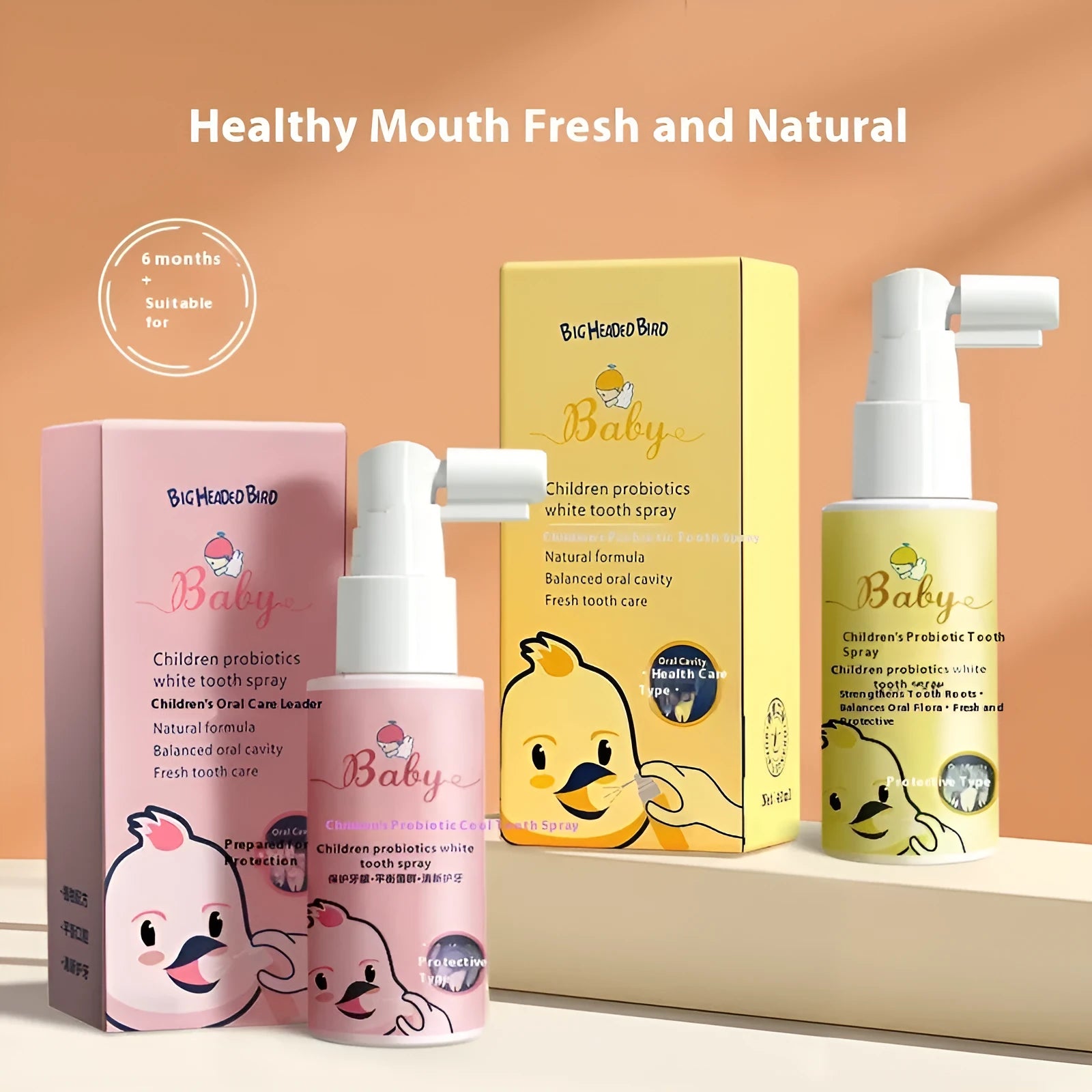 Children's probiotics white teeth cleaning spray bottle, 40ml anticavity oral spray