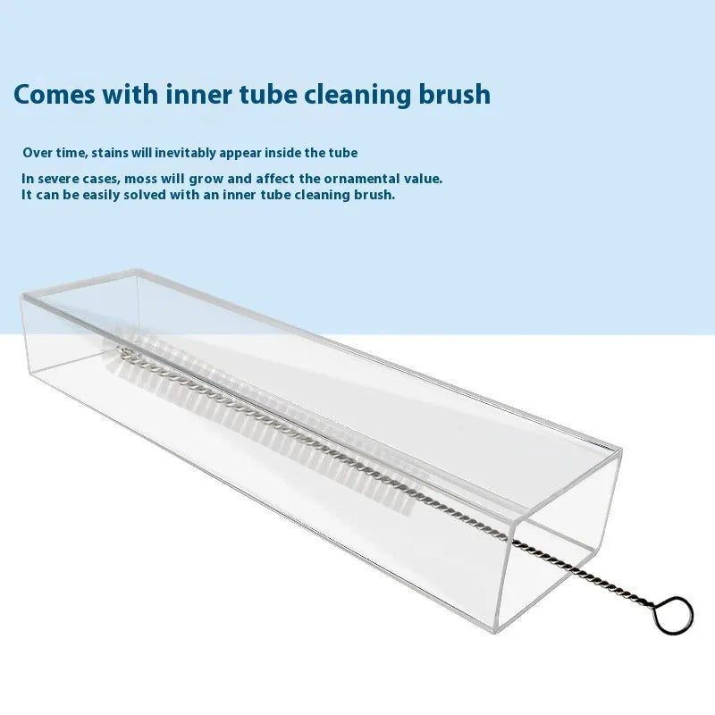 Plastic fish tank feeding dish with anti-picking tube, cleaning brush and feed spoon set
