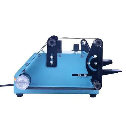 Blue desktop dual-axis belt sander with 40x680mm abrasive belt and knife sharpening tool
