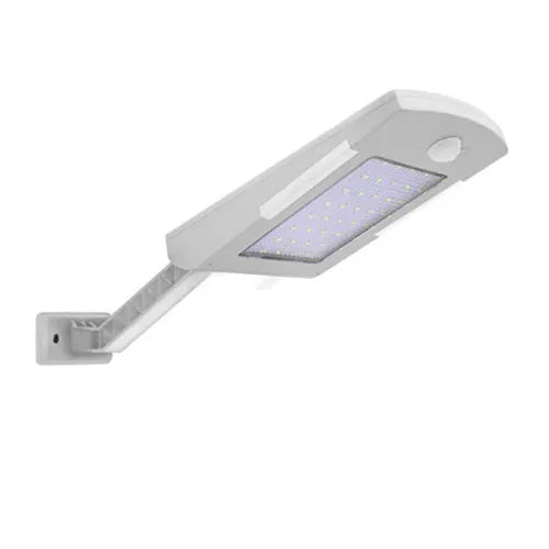 Solar mini outdoor rainproof garden light with 48 LED human body induction in black wall mount style on a brick wall